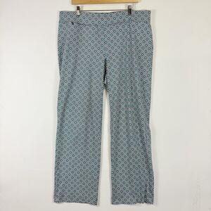 Lands' End Womens 18 XL Green Blue Ponte Knit Pull On Casual Starfish Pants